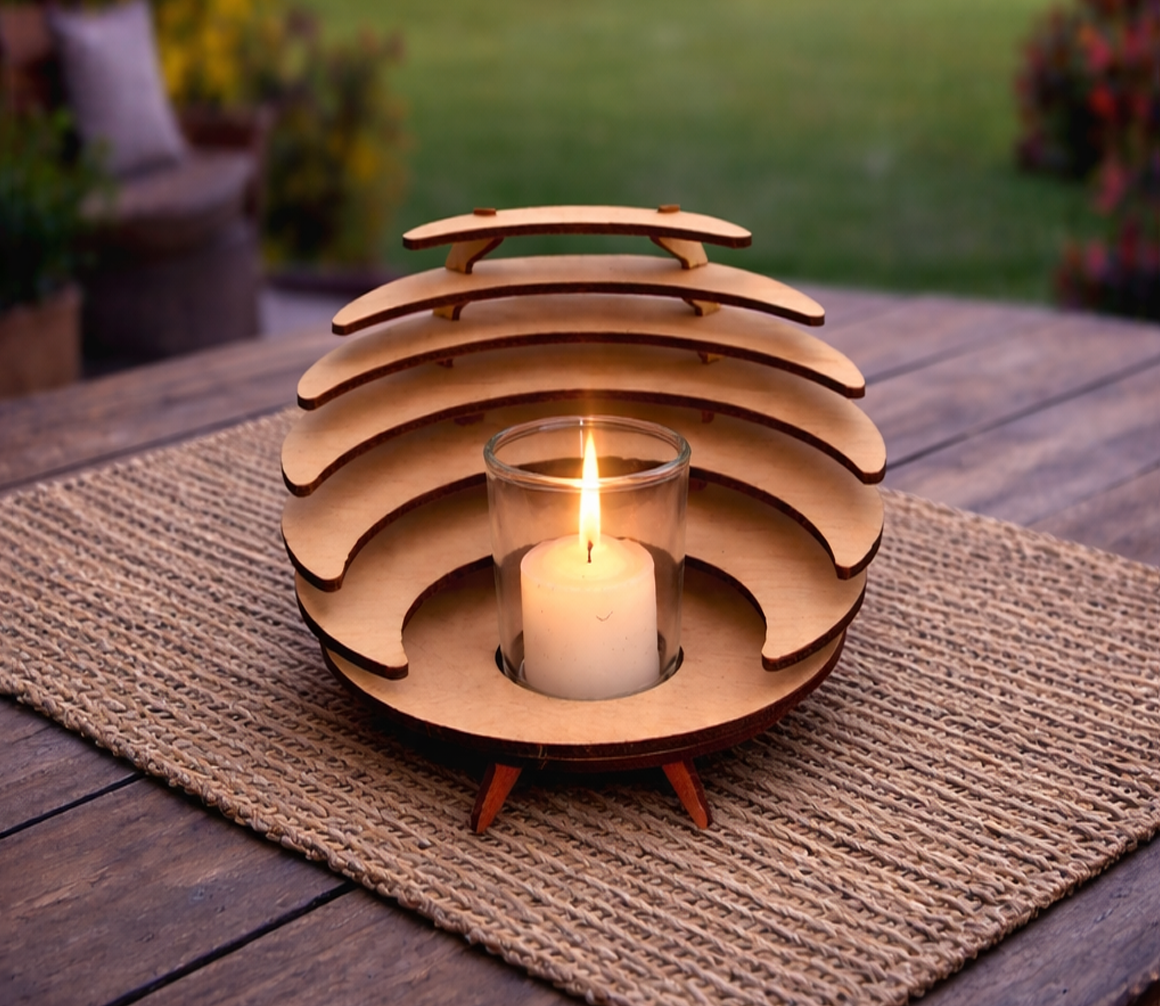 Beehive Wooden Candle Holder - Image 2