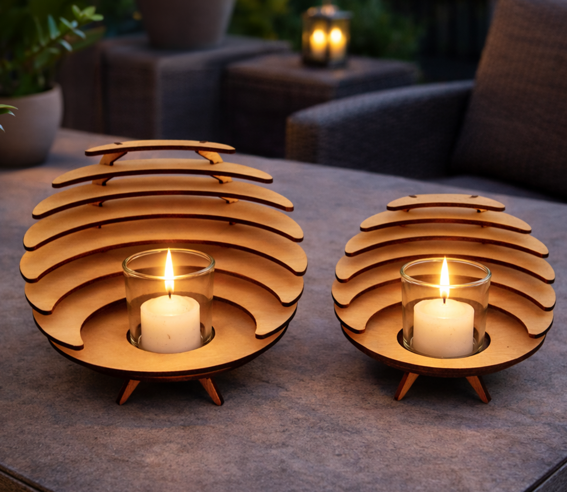Beehive Wooden Candle Holder