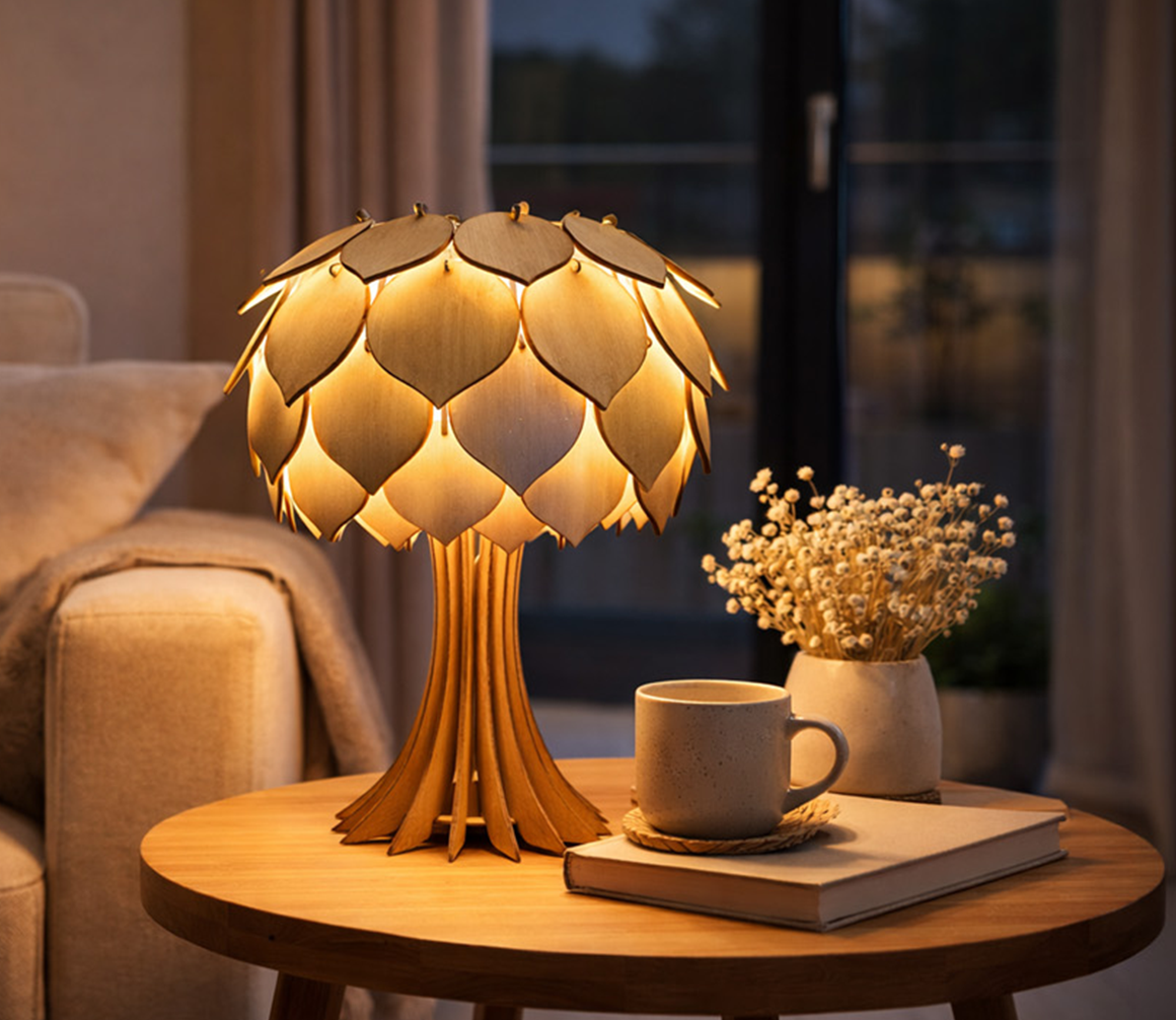 Pinecone Wooden Desk Lamp - Image 2