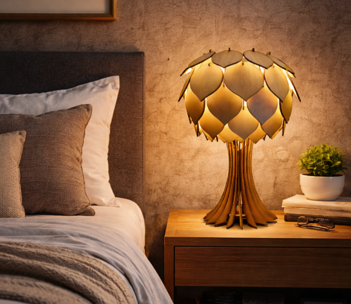 Pinecone Wooden Desk Lamp - Image 3