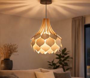 Pinecone Wooden Pendant Light