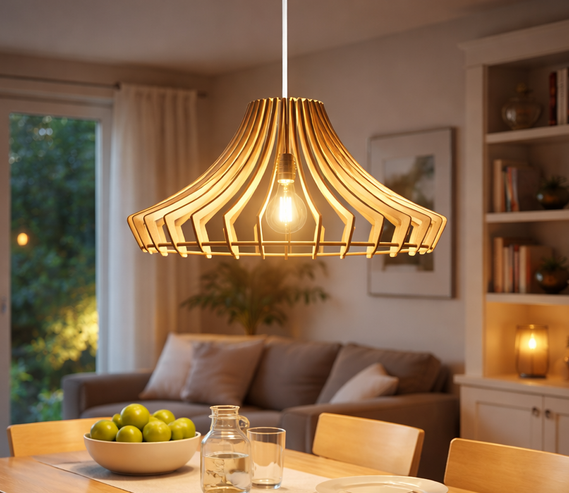 Sombrero Wooden Pendant Light - Image 2