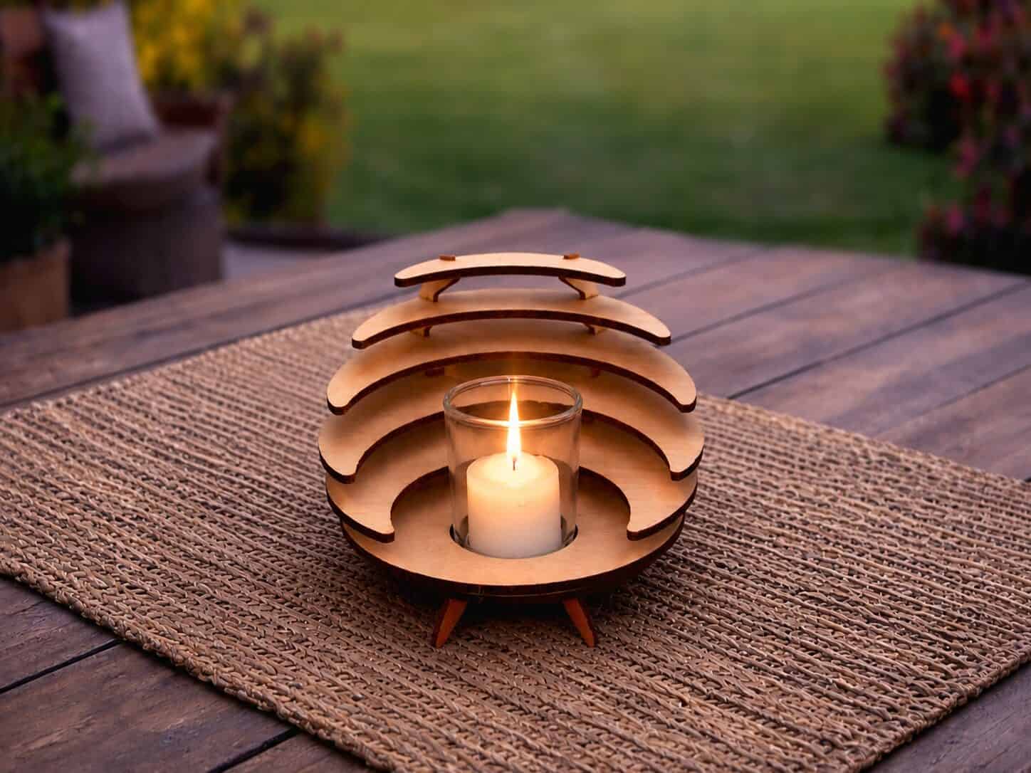 Beehive Wooden Candle Holder - Image 2