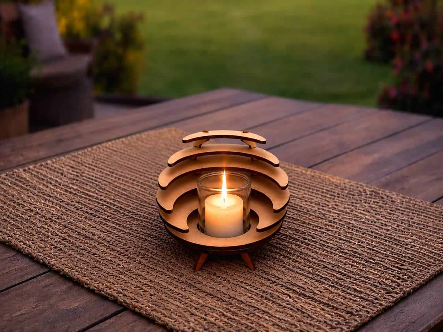 Beehive Wooden Candle Holder - Image 3