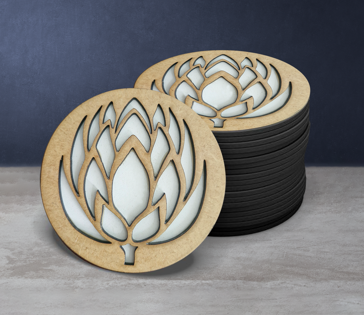 Wooden Protea Coasters